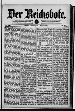Der Reichsbote vom 01.12.1887