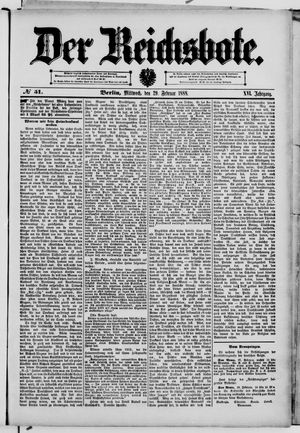 Der Reichsbote vom 29.02.1888