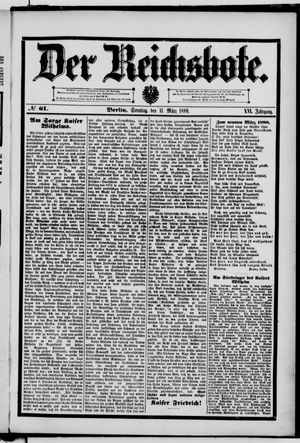Der Reichsbote vom 11.03.1888