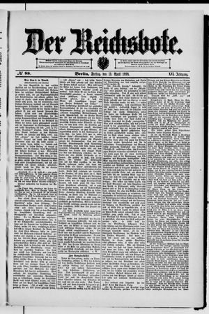 Der Reichsbote vom 13.04.1888