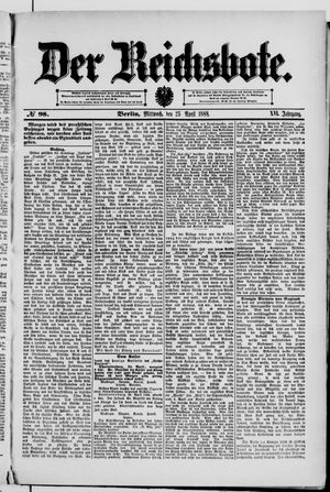 Der Reichsbote vom 25.04.1888