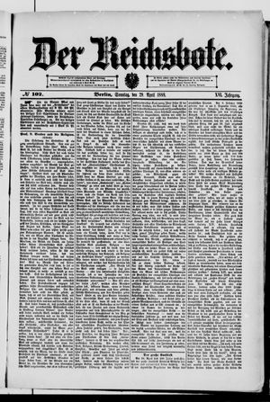 Der Reichsbote vom 29.04.1888