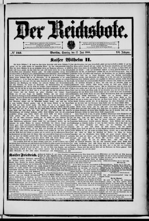 Der Reichsbote vom 17.06.1888
