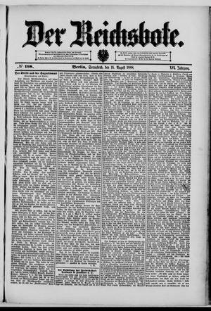 Der Reichsbote vom 18.08.1888