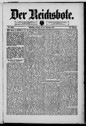 Der Reichsbote vom 25.09.1888