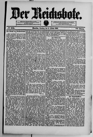 Der Reichsbote vom 09.10.1888