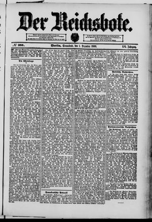 Der Reichsbote vom 01.12.1888