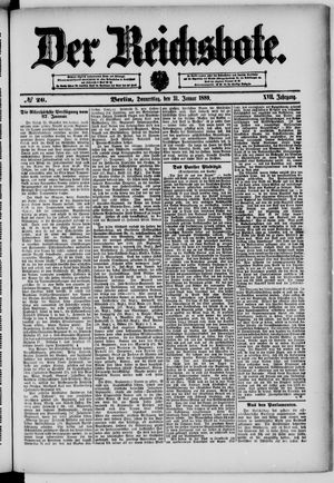 Der Reichsbote on Jan 31, 1889