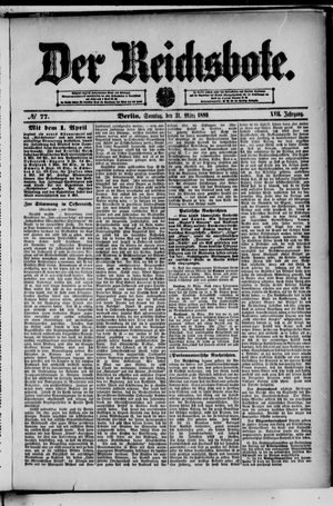 Der Reichsbote vom 31.03.1889