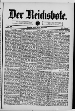 Der Reichsbote vom 19.04.1889