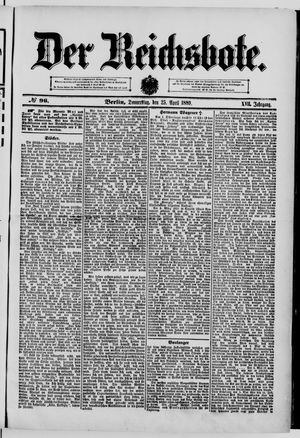 Der Reichsbote vom 25.04.1889