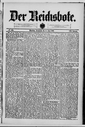Der Reichsbote vom 27.04.1889