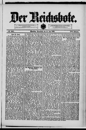 Der Reichsbote vom 15.06.1889