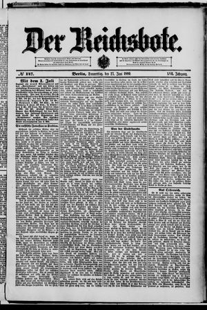 Der Reichsbote vom 27.06.1889