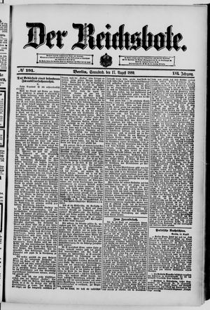 Der Reichsbote on Aug 17, 1889