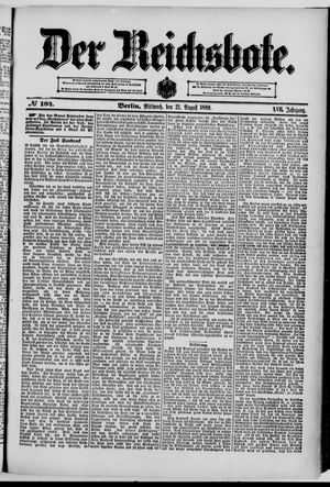 Der Reichsbote vom 21.08.1889