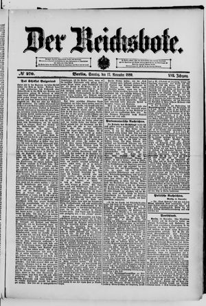 Der Reichsbote on Nov 17, 1889