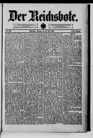 Der Reichsbote vom 20.04.1890
