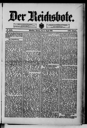 Der Reichsbote vom 31.08.1890