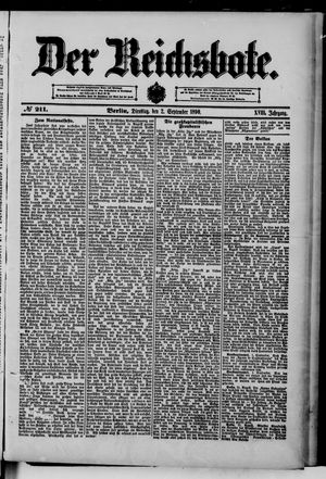 Der Reichsbote vom 02.09.1890