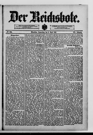 Der Reichsbote on Apr 9, 1891