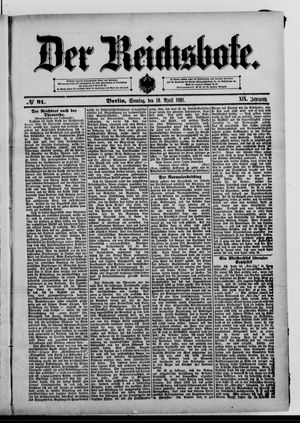 Der Reichsbote on Apr 19, 1891