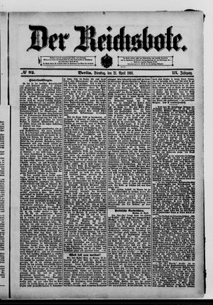 Der Reichsbote on Apr 21, 1891