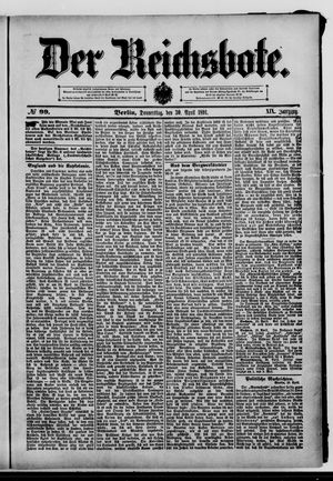 Der Reichsbote vom 30.04.1891