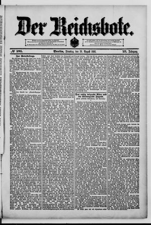 Der Reichsbote vom 18.08.1891