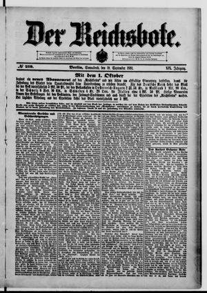 Der Reichsbote vom 19.09.1891