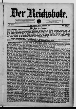Der Reichsbote vom 20.09.1891