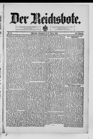 Der Reichsbote on Jan 9, 1892