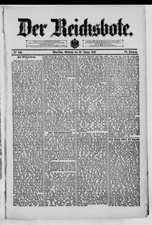 Der Reichsbote on Jan 20, 1892