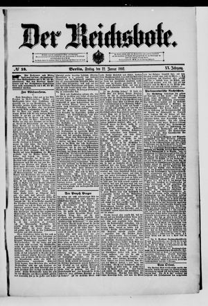 Der Reichsbote on Jan 22, 1892
