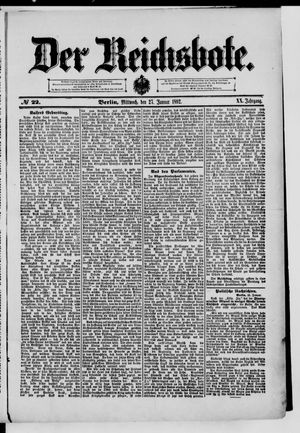 Der Reichsbote on Jan 27, 1892