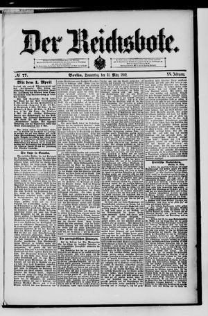 Der Reichsbote on Mar 31, 1892