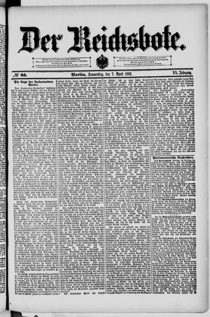 Der Reichsbote on Apr 7, 1892