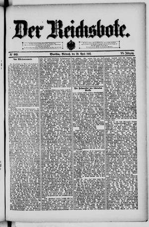 Der Reichsbote vom 20.04.1892