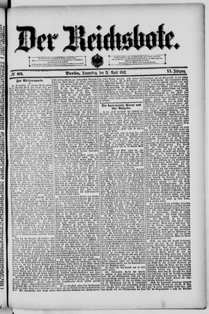 Der Reichsbote on Apr 21, 1892