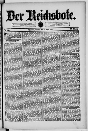 Der Reichsbote on Apr 24, 1892