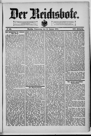 Der Reichsbote on Jan 12, 1893