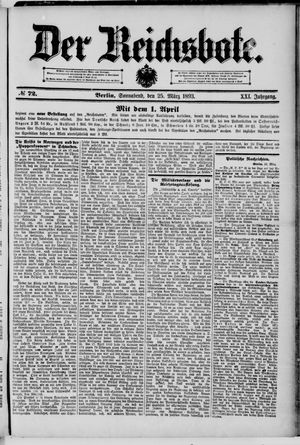 Der Reichsbote on Mar 25, 1893
