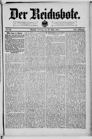 Der Reichsbote on Mar 28, 1893