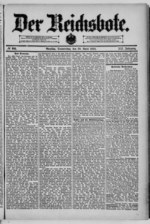Der Reichsbote on Apr 20, 1893