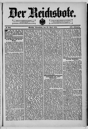 Der Reichsbote vom 22.04.1893