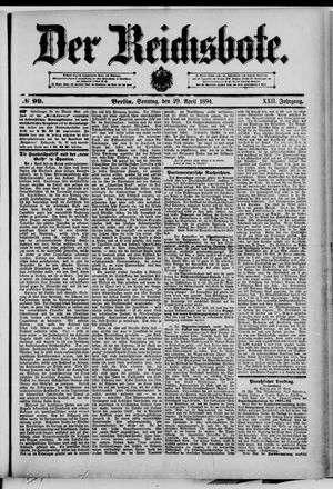 Der Reichsbote on Apr 29, 1894