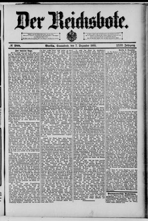 Der Reichsbote on Dec 7, 1895