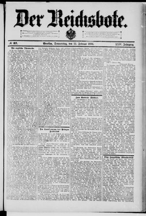 Der Reichsbote on Feb 13, 1896