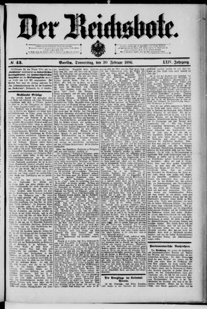 Der Reichsbote on Feb 20, 1896