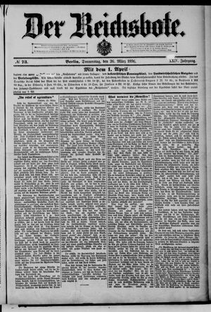 Der Reichsbote on Mar 26, 1896